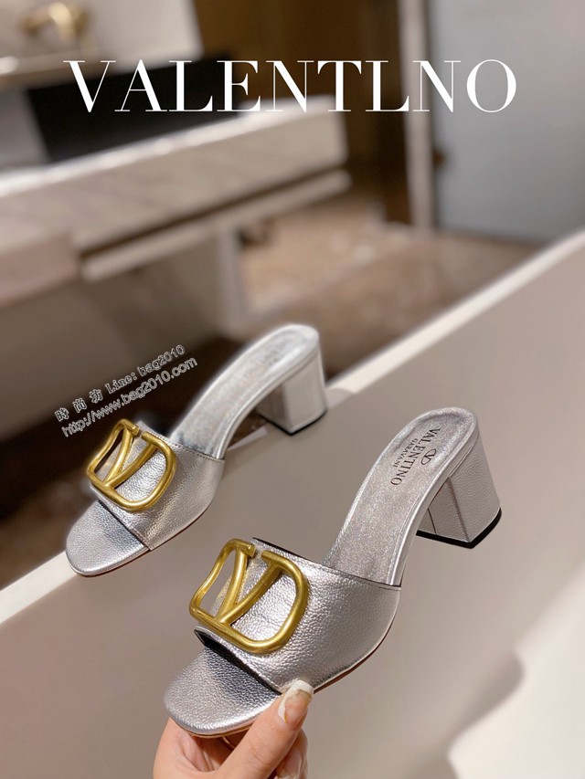 Valentino專櫃原版華倫天奴春夏新款女士拖鞋高跟涼拖鞋 dx2955